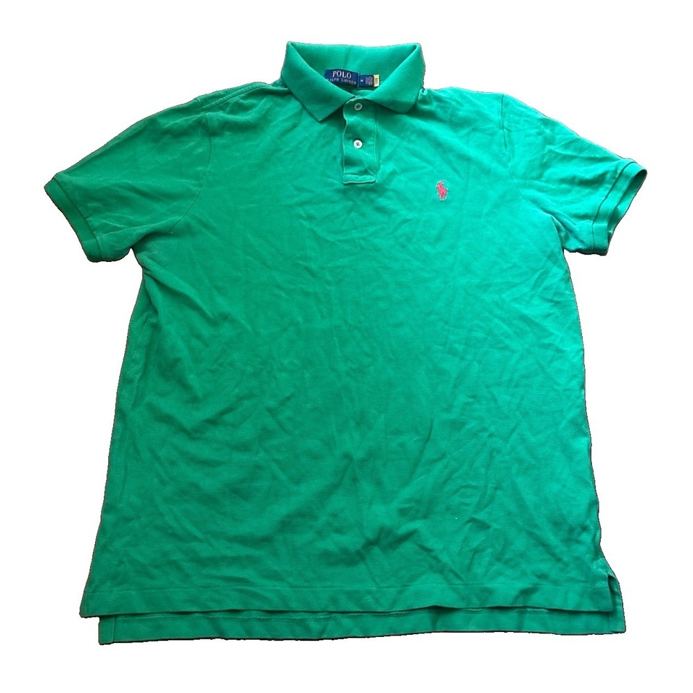 Polo Ralph Lauren Mens Green Classic Fit Short Sleeve Polo Shirt Size Medium